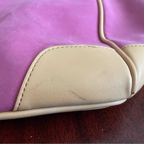 Diane Von Fustenberg DVF Lavander Rose Mauve Canvas Leather Trim Weekender Bag - Picture 9 of 16